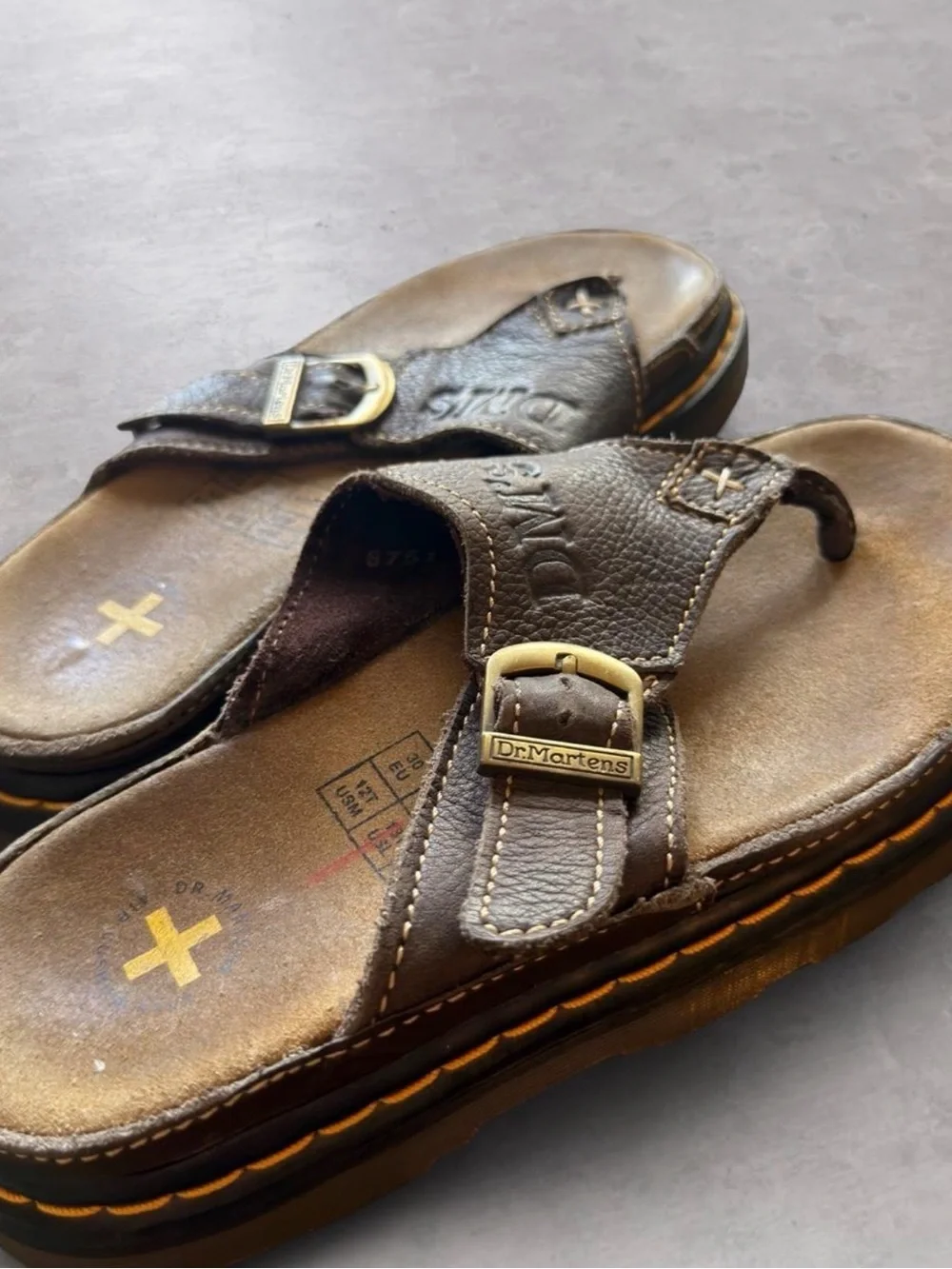 Dr. Martens Brown Leather Kids Sandals